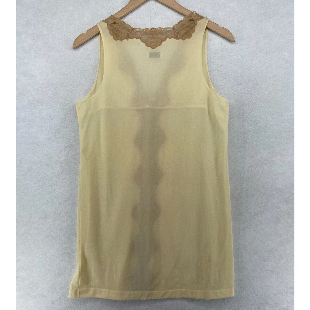 EMILIO PUCCI FORMFIT ROGERS Nightgown S 10-12 Lace Trim Sleeveless Ivory USA VTG